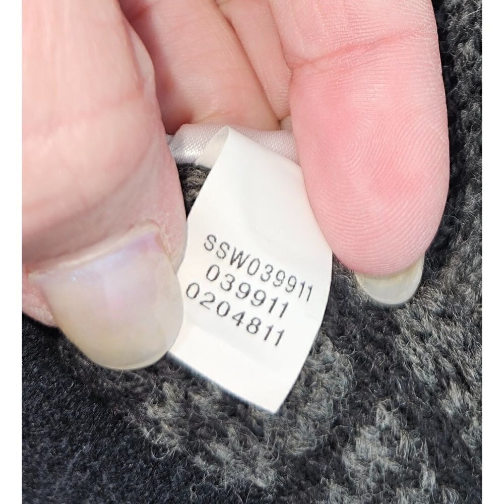 J Jill Long Button Front Cardigan Womens XL Herringbone Grey Wool Blend Pockets - Picture 11 of 12